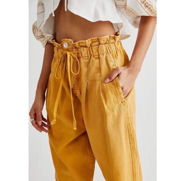 Free People High Rise Margate Pleated Trouser Pants Size M - Picture 4 of 14